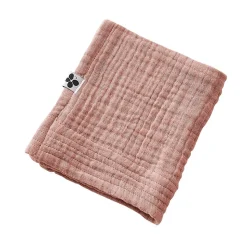 OUREA - Serviette Invité 30x50cm Gaze de Coton Rose pêche