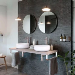 Pack 2 supports porte-serviettes pour plan de toilette T-BATH - chromé brillant