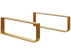 Pack 2 supports porte-serviettes pour plan de toilette T-BATH - or doré mat