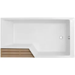 Pack baignoire bain douche 180 x 90 JACOB DELAFON Neo version droite + pare bain noir mat + tablier de baignoire en angle