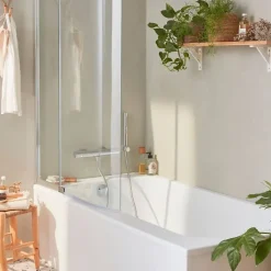 Pack baignoire bain douche 160 x 85 JACOB DELAFON Malice version gauche + tablier en niche + pare bain