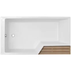 Pack baignoire bain douche 170 x 90 JACOB DELAFON Neo version gauche + pare bain chromé + tablier de baignoire en angle