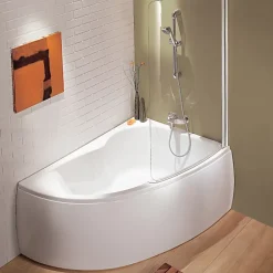 Pack baignoire d'angle 150 x 100 cm JACOB DELAFON Micromega Duo version droite + tablier de baignoire