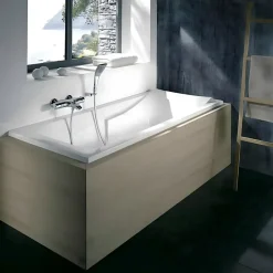 Pack baignoire droite 170 x 70 JACOB DELAFON Corvette + mitigeur bain douche & ensemble de douche + pare bain + bonde