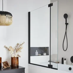 Pack baignoire droite 180 X 80 JACOB DELAFON Odéon Up + pare bain 2 volets noir mat