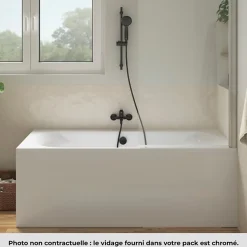 Pack baignoire droite 170 x 75 JACOB DELAFON Elise + tablier en niche + vidage