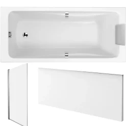 Pack baignoire droite JACOB DELAFON Odéon Up + pare bain 1 volet + tablier + vidage