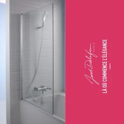 Pack baignoire droite JACOB DELAFON Odéon Up + pare bain 1 volet + tablier + vidage