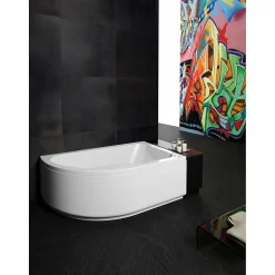 Pack Baignoire POP asymétrique 160x100 angle à droite avec tablier