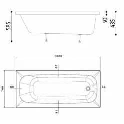 Pack Baignoire POP 160x70 avec tablier façade et retour
