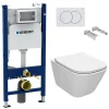 Pack Bâti-support + WC sans bride Roca Gap + Abattant slim, softclose + Plaque blanche (GAPGEB3)