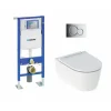 Pack complet WC Geberit UP320 + Cuvette ONE TurboFlush + Plaque Chromé Brillant