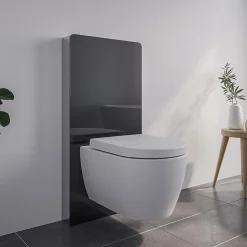 Pack complet WC suspendu Blanc 36x55x33cm (LxPxH) + Module sanitaire Noir 48x11x100xm (LxPxH) - Garantie 5 ans