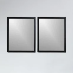 Pack de 2 miroirs rectangulaires NEO 56x70cm avec cadre noir mat