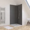 Pack de 2 panneaux muraux de salle de bains, gris foncé avec profilés chromés, l.90+90 x H.210 x P.0,3 cm, Galedo Alucolors