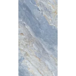 Pack de 2 panneaux muraux de salle de bains l.100 x H.255 cm, effet marbre bleu, Schulte DécoDesign Softtouch