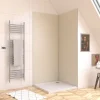 Pack de 2 panneaux muraux de salle de bains, ivoire avec profilés chromés, l.90+90 x H.210 x P.0,3 cm, Galedo Alucolors