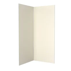 Pack de 2 panneaux muraux de salle de bains, ivoire avec profilés chromés, l.90+90 x H.210 x P.0,3 cm, Galedo Alucolors