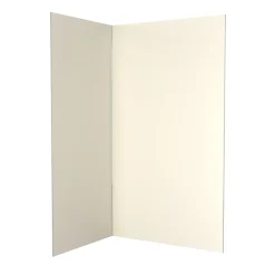 Pack de 2 panneaux muraux de salle de bains, ivoire avec profilés chromés, l.120+90 x H.210 x P.0,3 cm, Galedo Alucolors