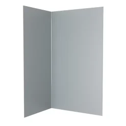 Pack de 2 panneaux muraux de salle de bains, gris avec profilés chromés, l.120+90 x H.210 x P.0,3 cm, Galedo Alucolors