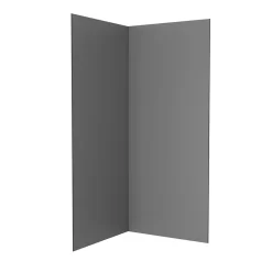 Pack de 2 panneaux muraux de salle de bains, gris foncé avec profilés noirs, l.90+90 x H.210 x P.0,3 cm, Galedo Alucolors