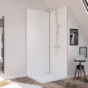 Pack de 2 panneaux muraux de salle de bains, blanc avec profilés noirs, l.90+90 x H.210 x P.0,3 cm, Galedo Alucolors