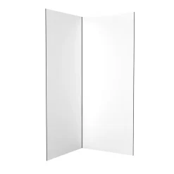 Pack de 2 panneaux muraux de salle de bains, blanc avec profilés noirs, l.90+90 x H.210 x P.0,3 cm, Galedo Alucolors