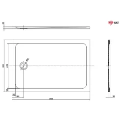 Pack Douche Complet avec Paroi Walk-In 100x200 Chrome + Colonne SAT 3 Jets + Receveur Marbre Coulé Blanc 120x80 (SAT100C7PR128W)