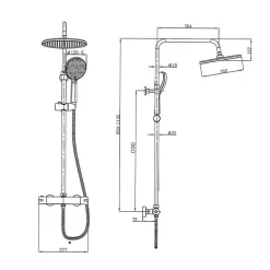 Pack Douche Complet avec Paroi Walk-In 100x200 Chrome + Colonne SAT 3 Jets + Receveur Marbre Coulé Blanc 120x80 (SAT100C7PR128W)