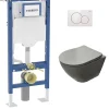 Pack Geberit UP320 + Cuvette sans bride KELOS Flush Gris Clair + Plaque Sigma Blanc