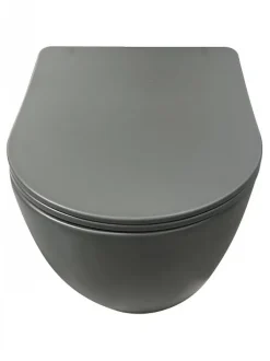 Pack Geberit UP320 + Cuvette sans bride KELOS Flush Gris Foncé + Plaque Sigma Blanc