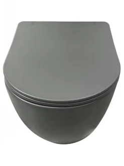 Pack Geberit UP320 + Cuvette sans bride KELOS Flush Gris Foncé + Plaque Sigma Chromé Mat