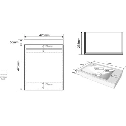 Pack lave-mains Blanc brillant - Robinetterie Eau froide à gauche - L.42.5 X H.52.5 cm - Hamac 2