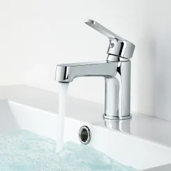 Pack Meuble Lave-main prémonté blanc-Vasque blanche-Robinet chromé- Crochet chromé - bain-bain