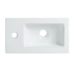 Pack Meuble Lave-main prémonté bois-Vasque blanche-Robinet chromé- Crochet chromé - bain-bain