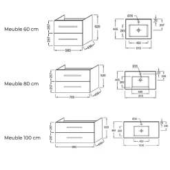 Pack meuble vasque 80 cm JACOB DELAFON Ola up chêne + colonne