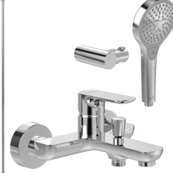 Pack mitigeur baignoire mécanique VILLEROY ET BOCH O novo Chrome avec ensemble