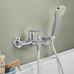Pack mitigeur baignoire mécanique VILLEROY ET BOCH O novo Chrome avec ensemble