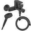 Pack mitigeur bain douche HANSGROHE Vernis Blend + Flexible Designflex + Pommeau HANSGROHE Vernis Blend 100 Vario noir mat