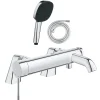 Pack mitigeur bain douche mécanique GROHE Essence + douchette carré 2 jets + flexible