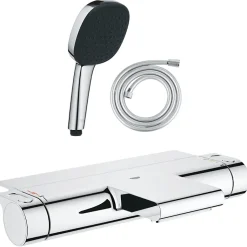 Pack mitigeur bain thermostatique GROHE Grohtherm 2000 + Douchette 2 jets Vitalio Comfort 110 + Flexible