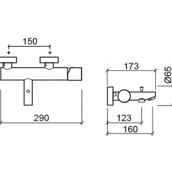 Pack mitigeur bain-douche thermostatique SANINDUSA Single Plus avec douchette et support mural chromé