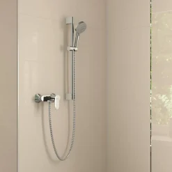 Pack mitigeur douche mécanique HANSGROHE Vernis Blend + Barre Unica S Puro + flexible + Pommeau 2 jets Vernis Blend