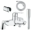 Pack mitigeur mécanique GROHE Swift avec colonnettes + Douchette 1 jet Vitalio Get Stick + Flexible 1750 mm