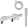 Pack mitigeur thermostatique GROHE Grohtherm 800 avec colonnettes + Douchette 1 jet Vitalio Get Stick + Flexible 1750 mm