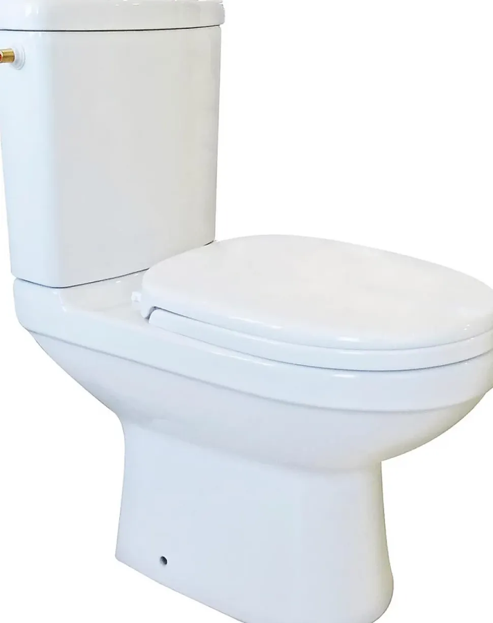 Pack WC à bride sortie horizontale, cuvette 39 cm, céramique blanche, frein de goulotte, chasse 3/6L, alimentation latérale