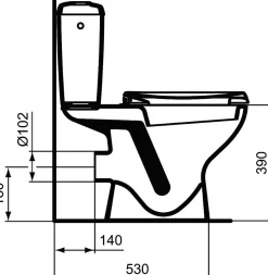 Pack WC - Noe - Porcher - Sortie horizontale - 370x660x760 mm