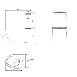 Pack WC à poser avec cuvette, abattant et réservoir, GoodHome Kentia