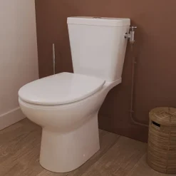 Pack WC à poser sans bord avec abattant déclipsable et frein de chute, sortie horizontale, NF, GoodHome Tasi