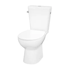 Pack WC à poser sans bord avec abattant déclipsable et frein de chute, sortie horizontale, NF, GoodHome Tasi